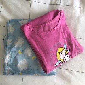 🌷4/$20 PJ Lot of 2: Limited Too satin bathrobe + La Senza Girl nightgown